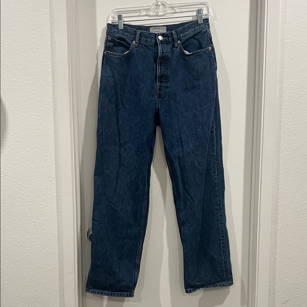 Everlane Women's The 90’s Way High Straight Leg Jeans in Dark Blue 27 regular